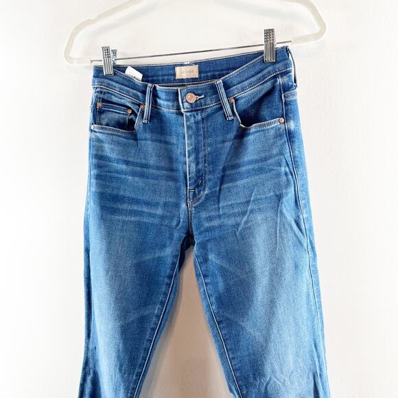 Mother The Weekender Fray Flare Mid Rise Jeans Connect The Dots Blue 27 - Picture 10 of 13
